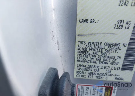 2013 Nissan Altima 2.5 S from USA, damaged, VIN 1N4AL2EP8DC162160